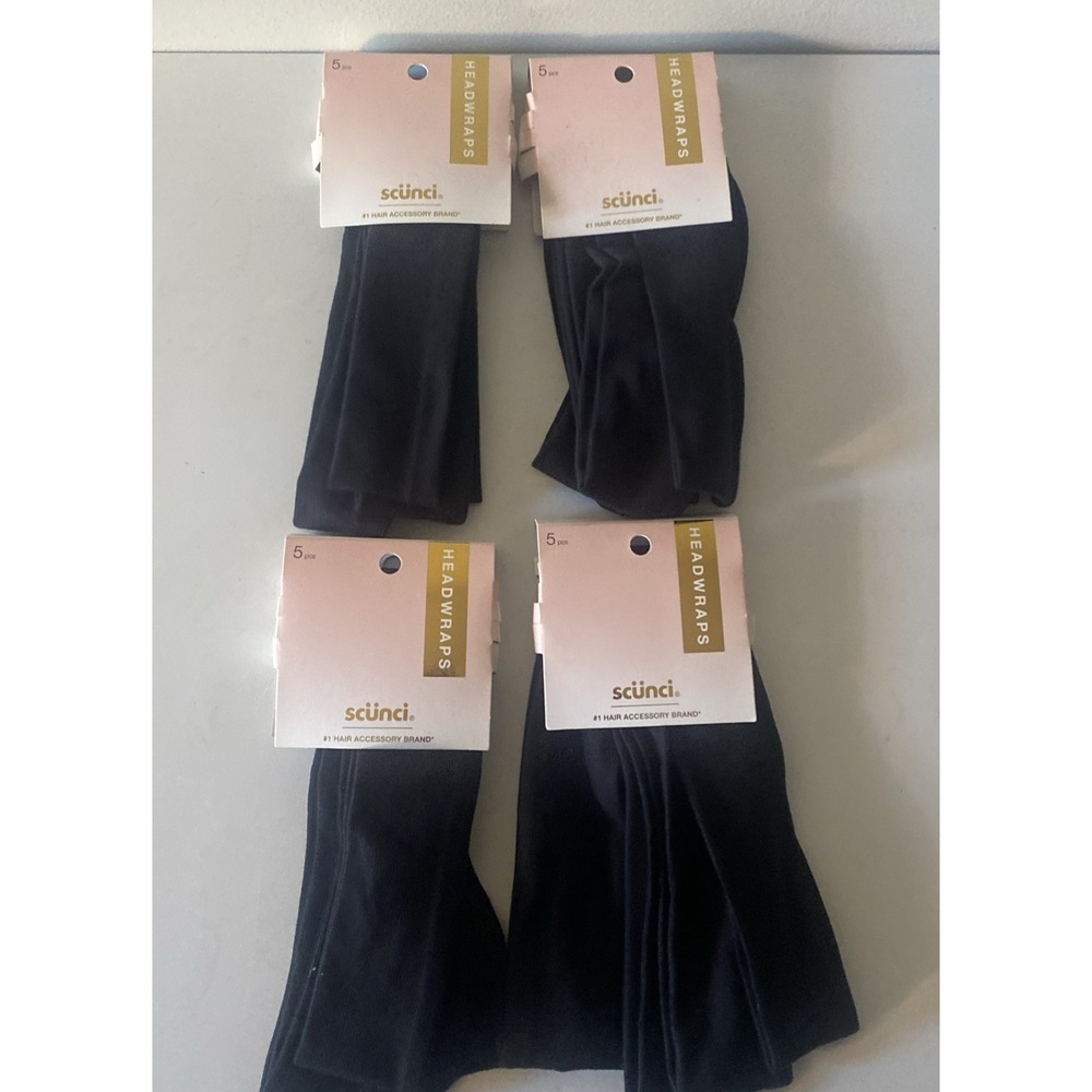 Scunci Hair Accessory Brand Headwraps Black  4 Packs of 5